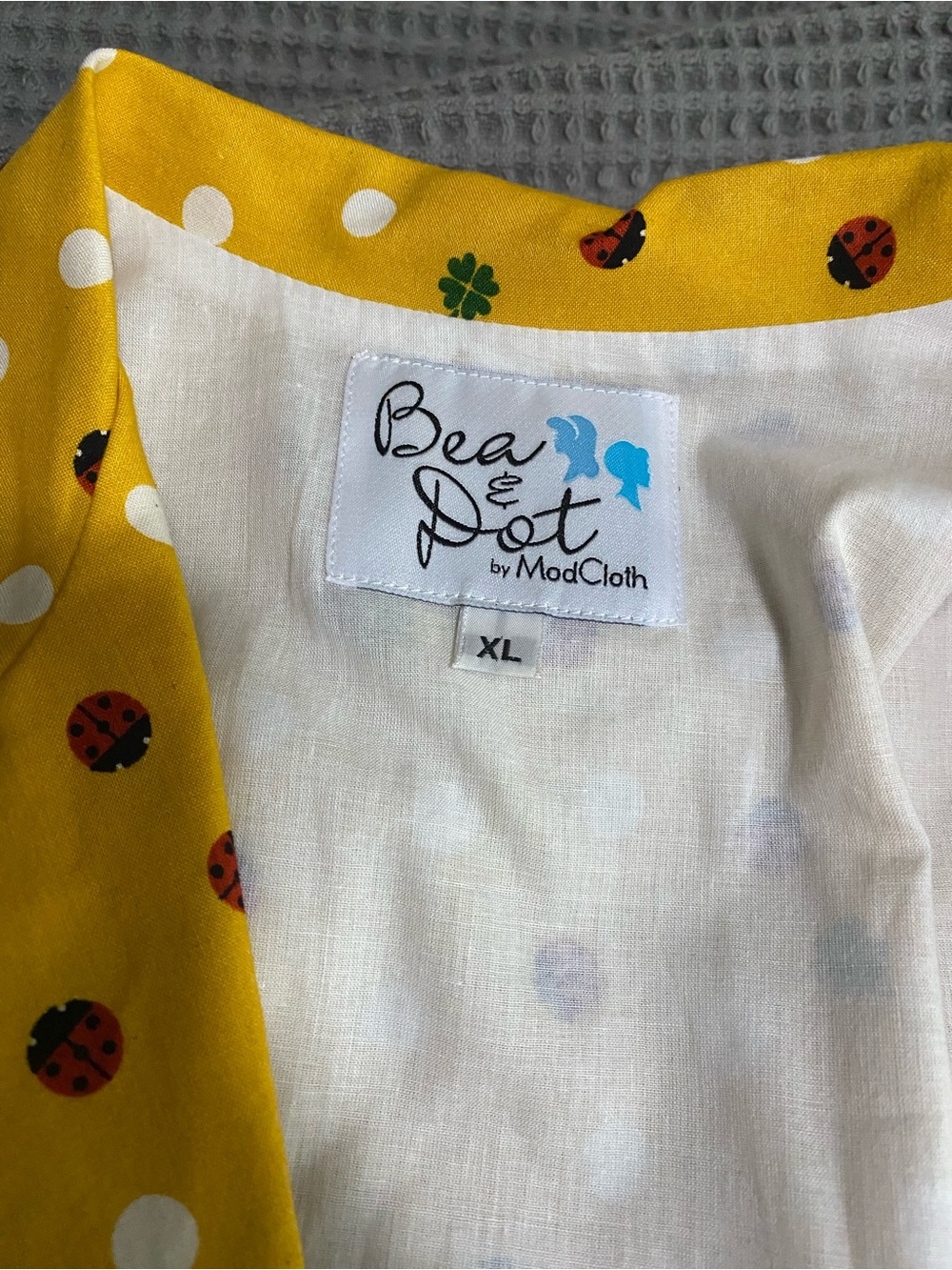 New ModCloth Yellow ladybug Sleeveless Shirt Dress - Picture 9 of 9